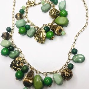 2pc Green Beaded Charm Set